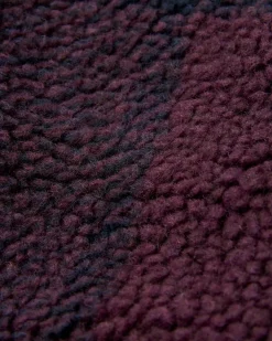 Tawny Recycled Deep-Pile Sherpa Jacket - Deep Plum/Deep Navy Check