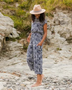 Thimbleberry Jumpsuit - Vintage Patchwork Navy