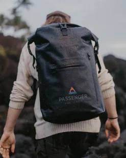 Tide 25 Liter Recycled Dry Bag Backpack - Black