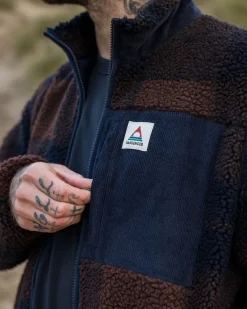 Trekker Recycled Deep-Pile Sherpa Fleece - Chestnut/Deep Navy Check