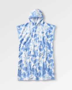 Tulum Recycled Towel Poncho - Tie Dye Cornflower