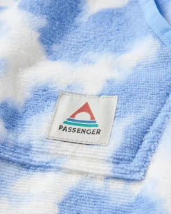 Tulum Recycled Towel Poncho - Tie Dye Cornflower