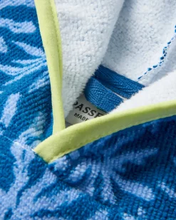 Tulum Recycled Towel Poncho - Seaweed Blue Steel