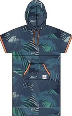 Tulum Recycled Towel Poncho - Palm Camo Moonlight