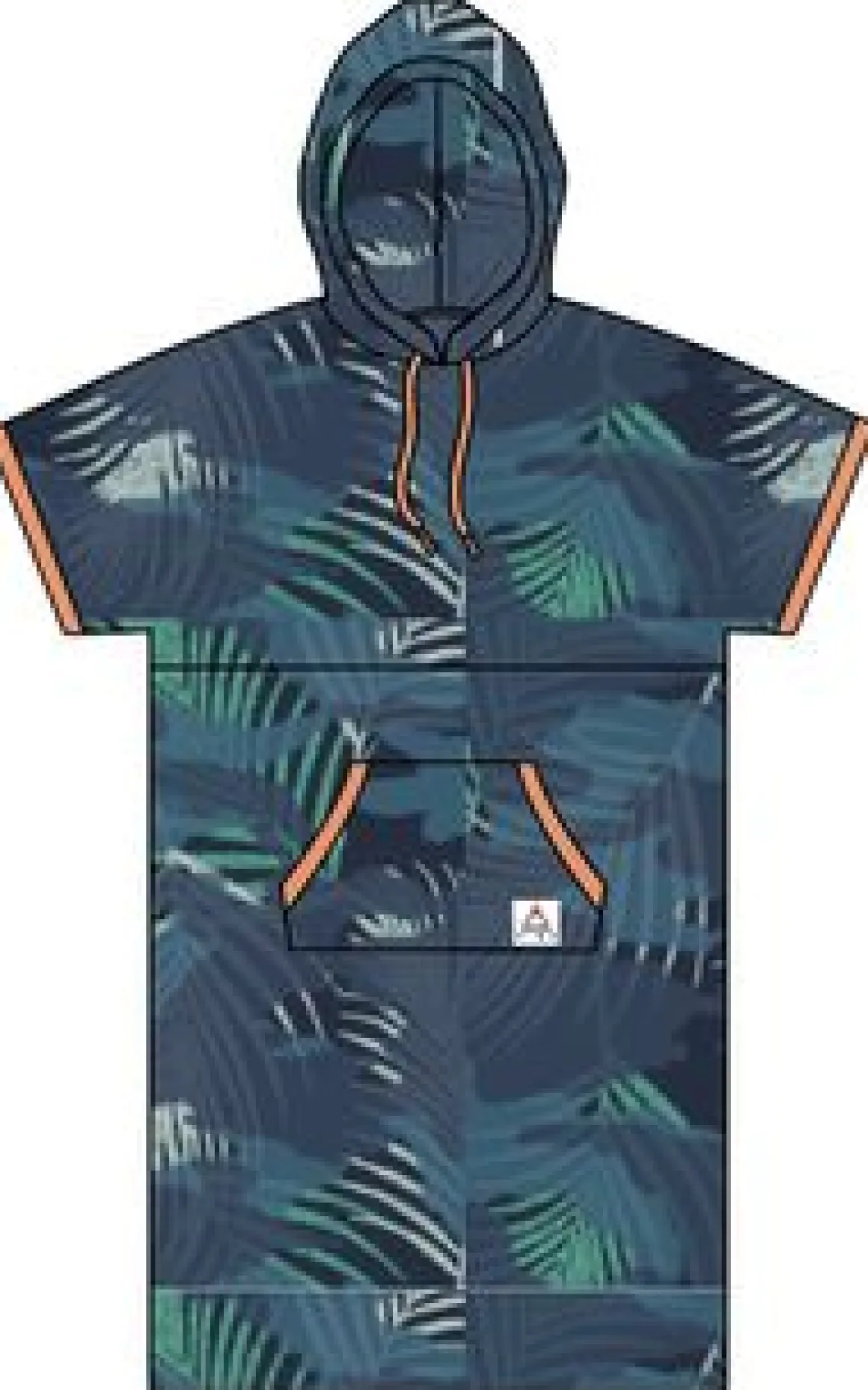 Tulum Recycled Towel Poncho - Palm Camo Moonlight