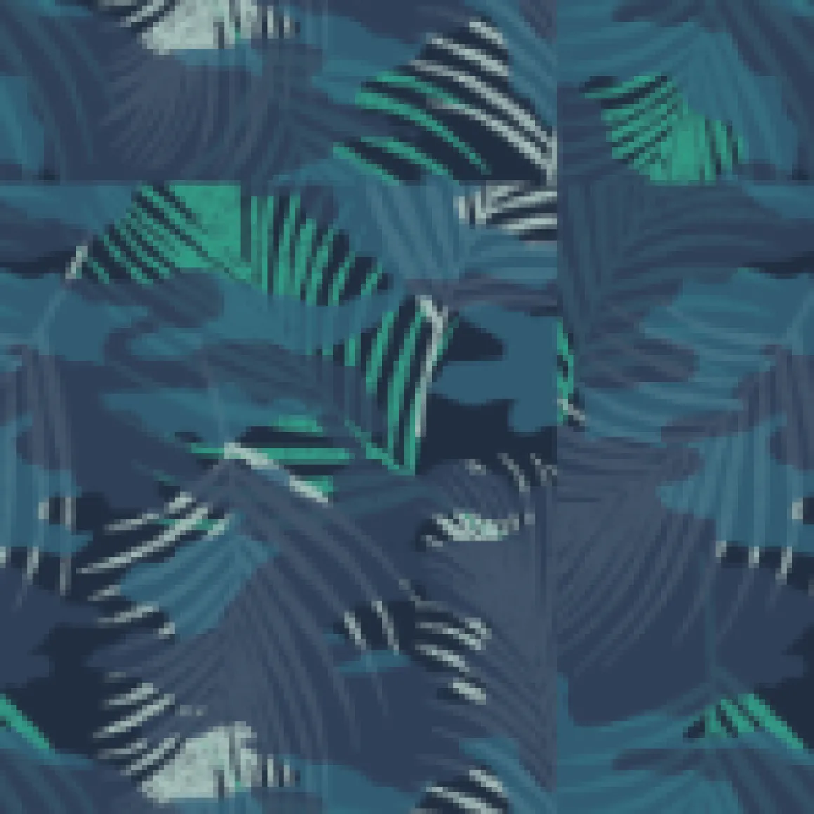 Tulum Recycled Towel Poncho - Palm Camo Moonlight