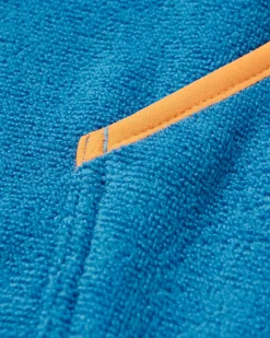 Tulum Recycled Towel Poncho - Surf Spray/ Moonlight Blue