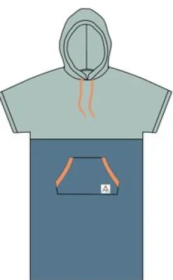 Tulum Recycled Towel Poncho - Surf Spray/ Moonlight Blue