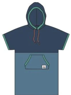 Tulum Recycled Towel Poncho - Moonlight Blue/Dark Denim