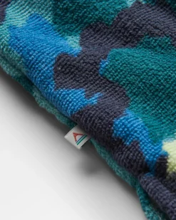 Tulum Recycled Towel Poncho - Alpine Camo Khaki Green