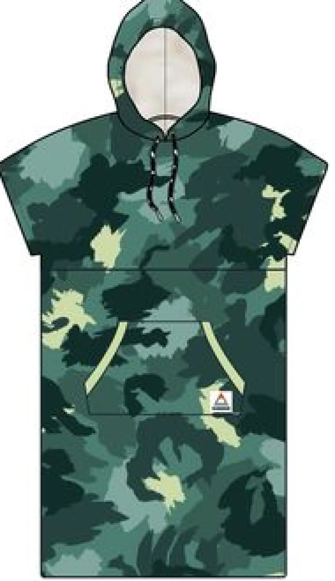 Tulum Recycled Towel Poncho - Alpine Camo Khaki Green