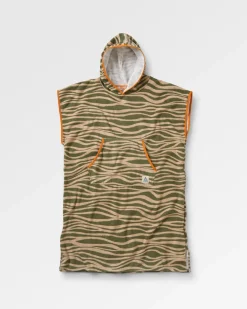 Tulum Recycled Towel Poncho - Strata Khaki Green
