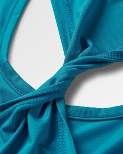 Twist Recycled Active Tank Top - Blue Pool