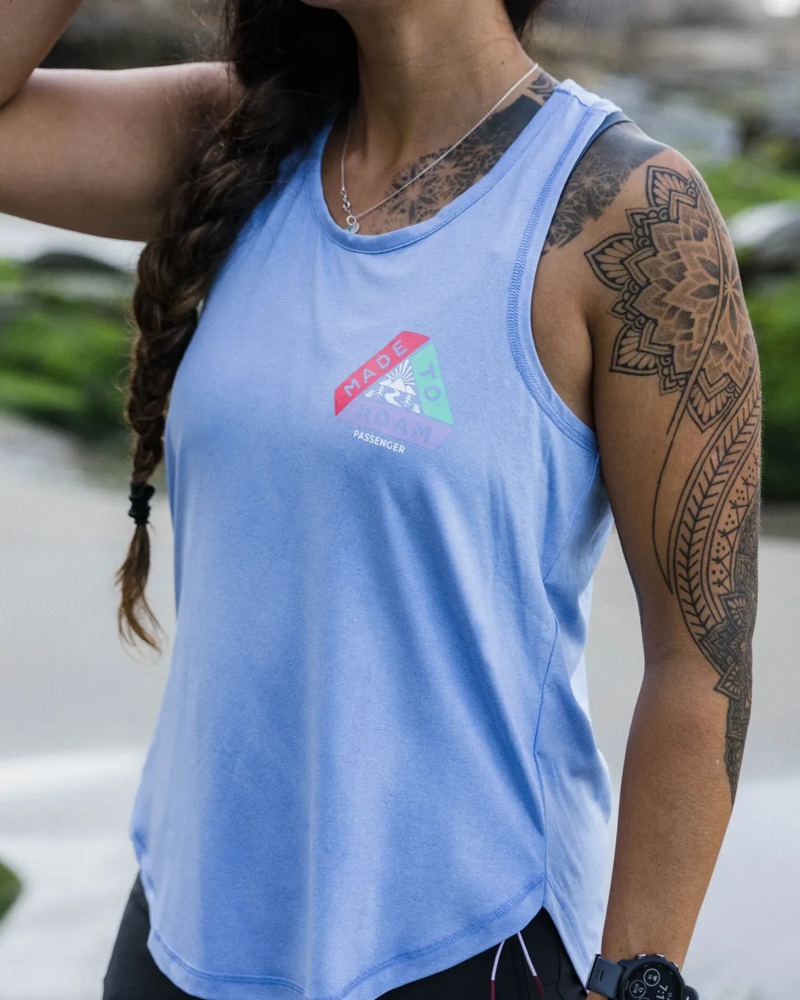 Twist Recycled Marl Active Tank Top - Cornflower Marl