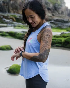 Twist Recycled Marl Active Tank Top - Cornflower Marl