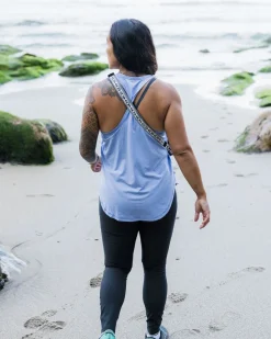 Twist Recycled Marl Active Tank Top - Cornflower Marl