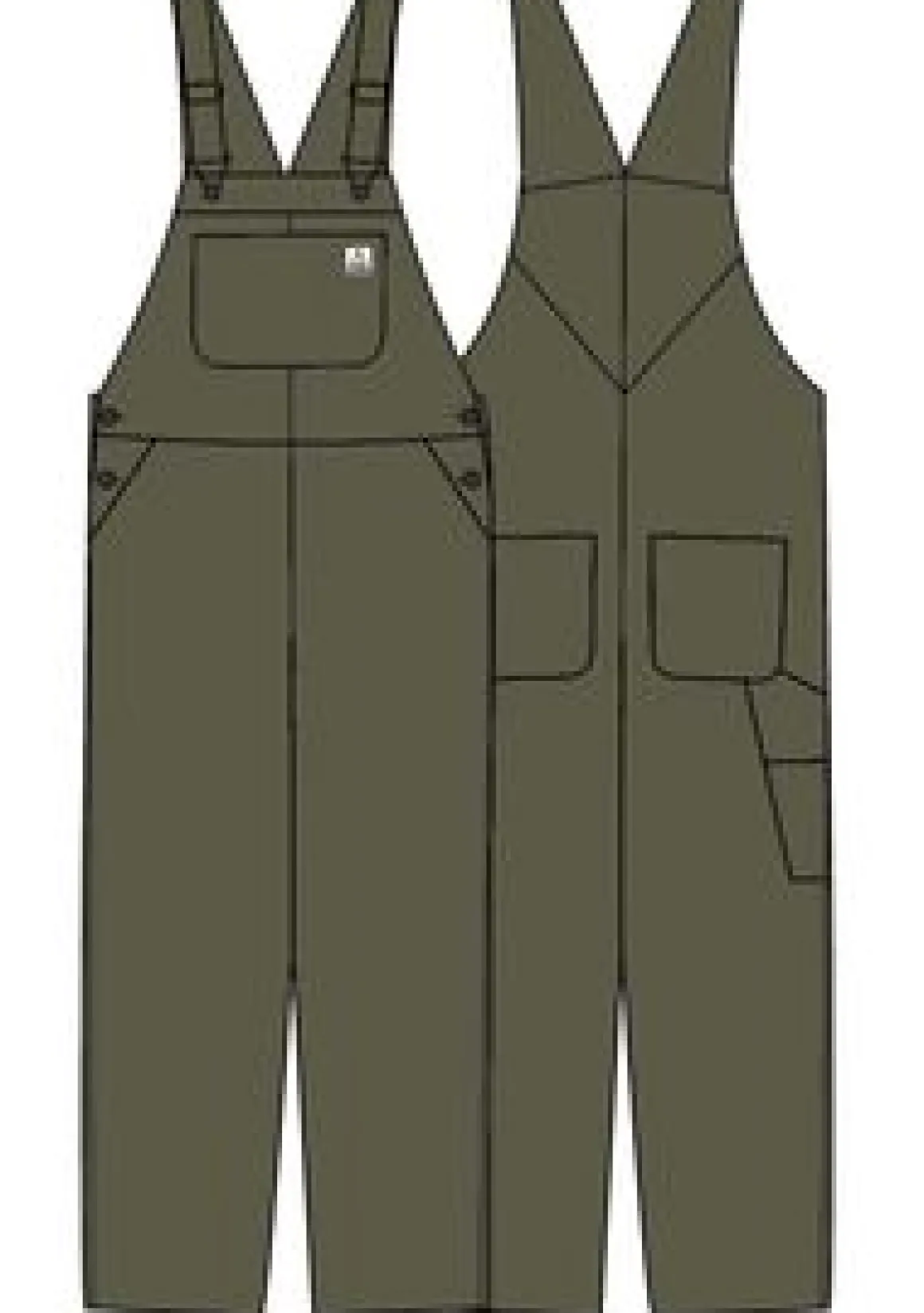 Vantage Organic Cotton Overalls - Khaki Green