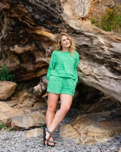 Vibes Toweling Shorts - Green Spruce