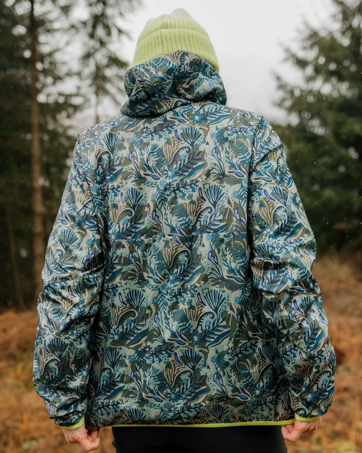 Viento Recycled Windshell Anorak - Abstract Seaweed Pistachio