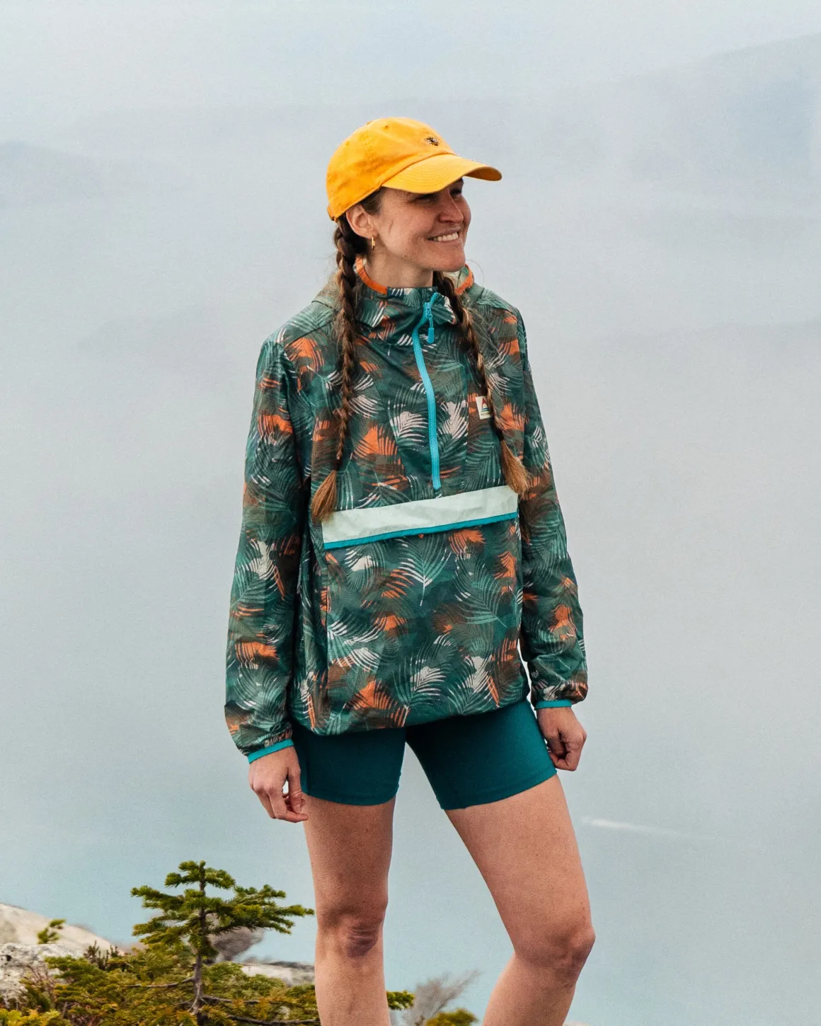 Viento Recycled Windshell Anorak - Palm Camo Deep Sea