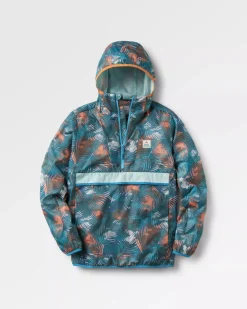 Viento Recycled Windshell Anorak - Palm Camo Deep Sea