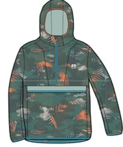 Viento Recycled Windshell Anorak - Palm Camo Deep Sea