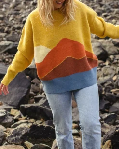 Vista Recycled Knitted Sweater - Amber Gold