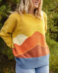 Vista Recycled Knitted Sweater - Amber Gold