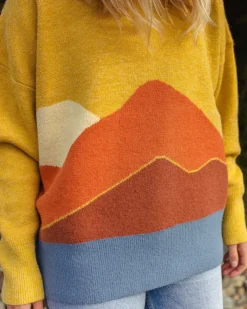 Vista Recycled Knitted Sweater - Amber Gold