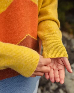 Vista Recycled Knitted Sweater - Amber Gold