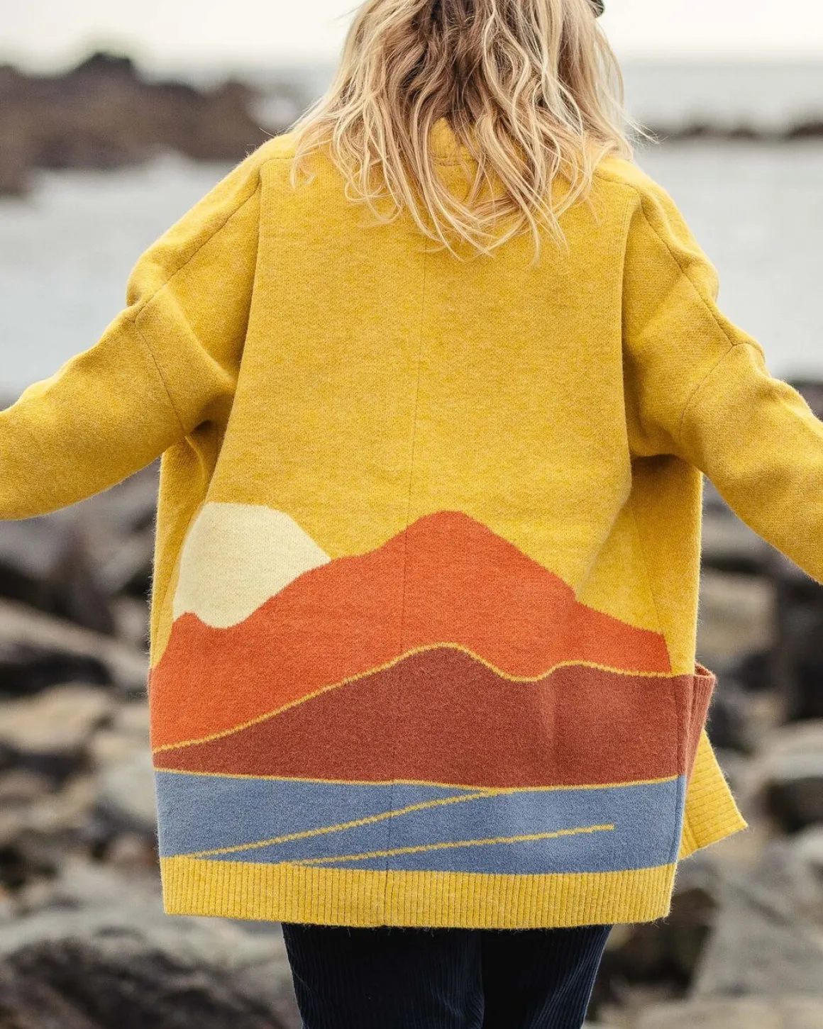 Vista Recycled Knitted Sweater - Amber Gold