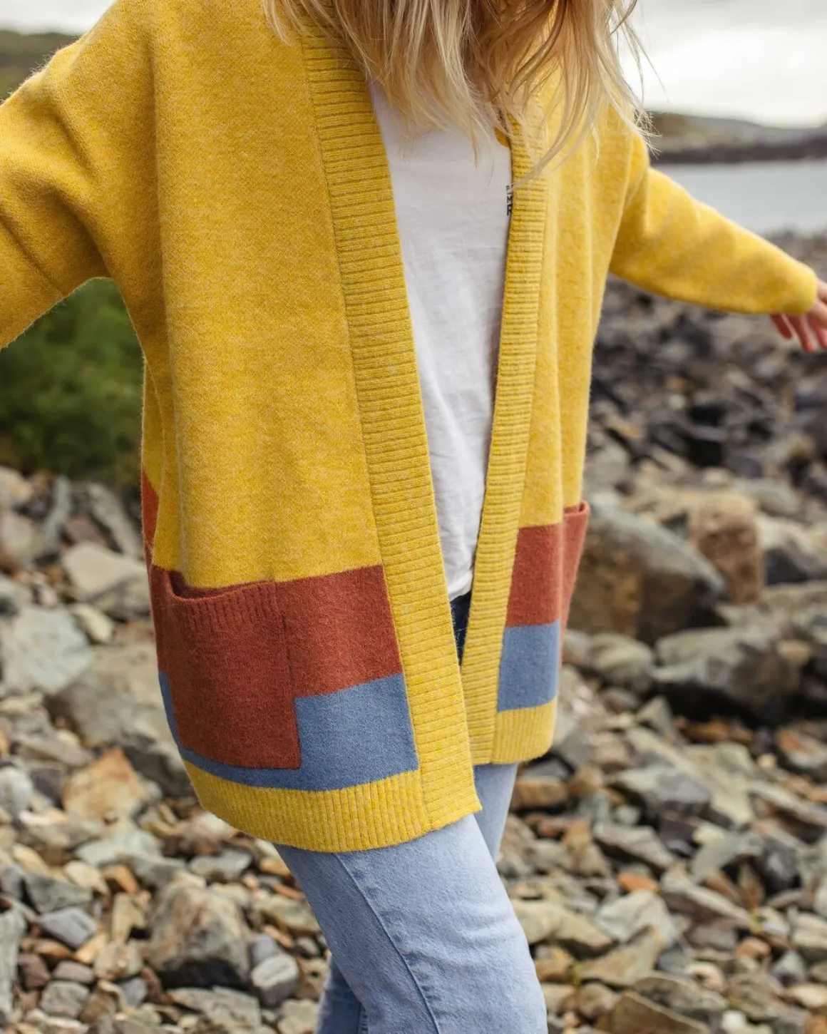 Vista Recycled Knitted Sweater - Amber Gold