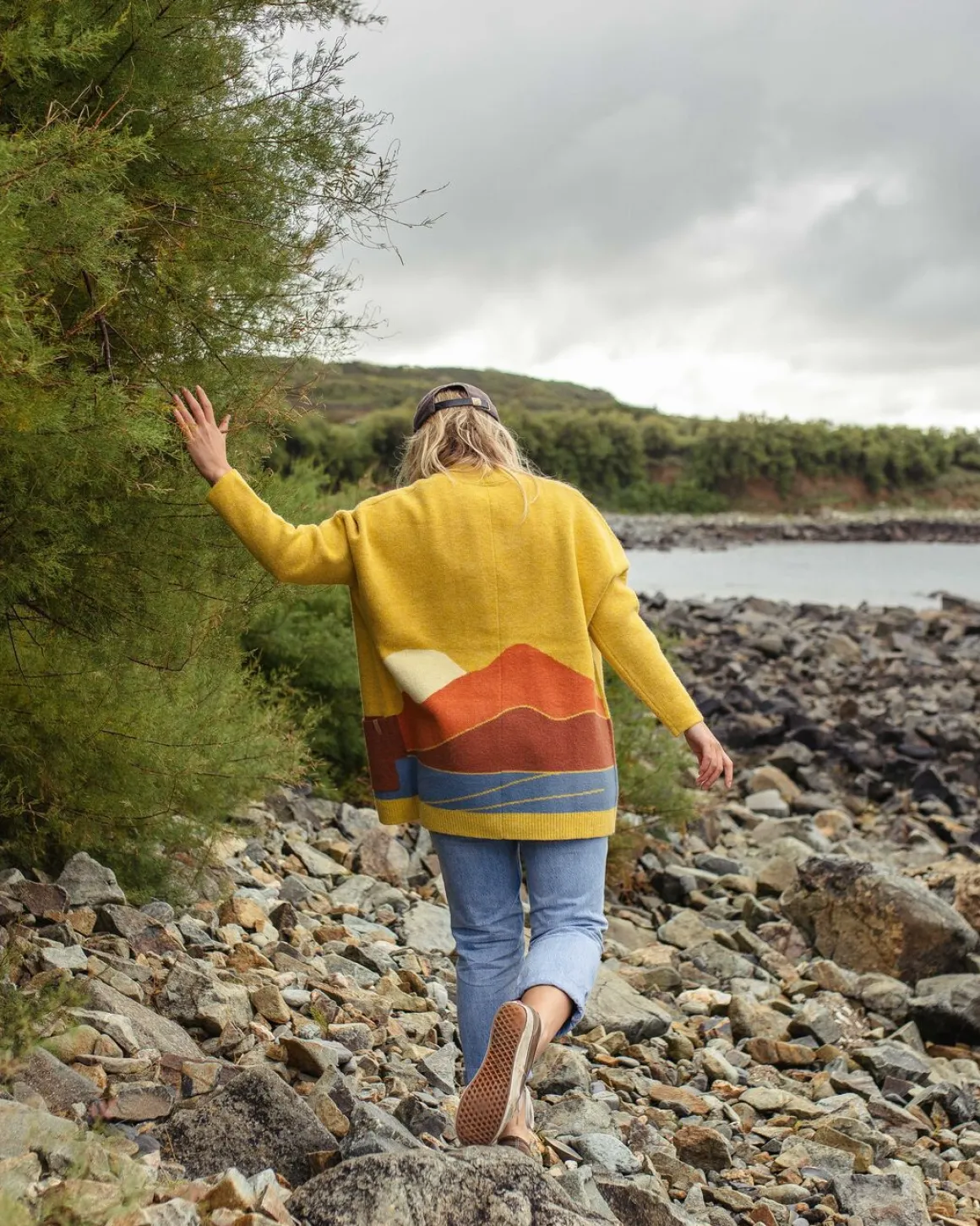 Vista Recycled Knitted Sweater - Amber Gold