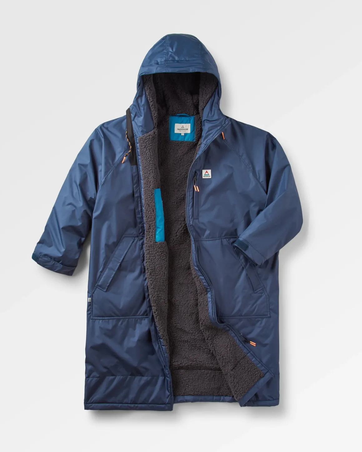 Waves Recycled Sherpa Lined Changing Robe - Rich Navy