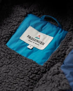 Waves Recycled Sherpa Lined Changing Robe - Rich Navy