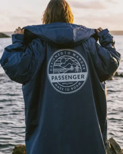 Waves Recycled Sherpa Lined Changing Robe - Rich Navy