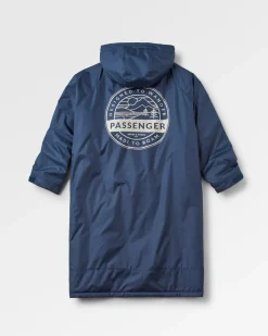 Waves Recycled Sherpa Lined Changing Robe - Rich Navy