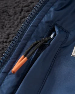 Waves Recycled Sherpa Lined Changing Robe - Rich Navy