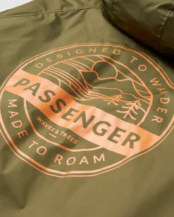 Waves Recycled Sherpa Lined Changing Robe - Khaki Green