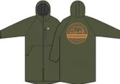 Waves Recycled Sherpa Lined Changing Robe - Khaki Green