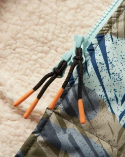 Waves Recycled Sherpa Lined Changing Robe - Palm Camo Apricot