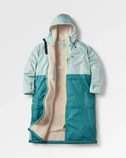 Waves Recycled Sherpa Lined Changing Robe - Surf Spray/Deep Sea