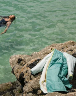 Waves Recycled Sherpa Lined Changing Robe - Surf Spray/Deep Sea