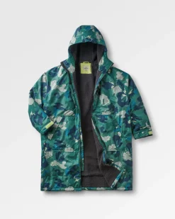 Waves Recycled Sherpa Lined Changing Robe - Alpine Camo Rain Forest