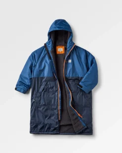 Waves Recycled Sherpa Lined Changing Robe - Dark Denim/ Deep Navy