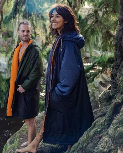 Waves Recycled Sherpa Lined Changing Robe - Dark Denim/ Deep Navy