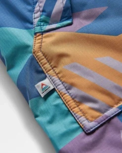 Waves Recycled Sherpa Lined Changing Robe - Deep Blue Camo Pattern