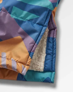 Waves Recycled Sherpa Lined Changing Robe - Deep Blue Camo Pattern