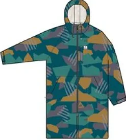 Waves Recycled Sherpa Lined Changing Robe - Deep Blue Camo Pattern