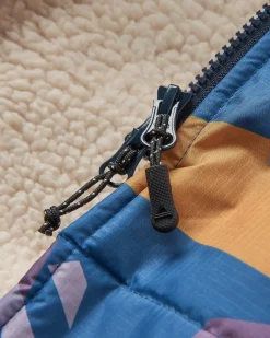 Waves Recycled Sherpa Lined Changing Robe - Deep Blue Camo Pattern